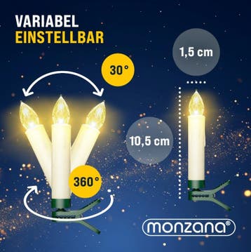 Kerstboomverlichting 40 LED Kaarsen Draadloos Warmwit, Verzenden, Nieuw