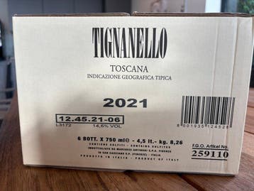 2021 Antinori, Tignanello - Toscane IGT - 6 Flessen (0.75, Nieuw