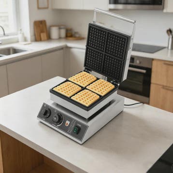 Professionele Wafelijzer 1750W met Timer & Temperatuurregeli, Verzenden, Nieuw