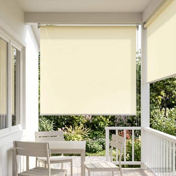 vidaXL Buitenrolgordijn UV-bescherming Crèmekleurig, Verzenden, Nieuw, Crème