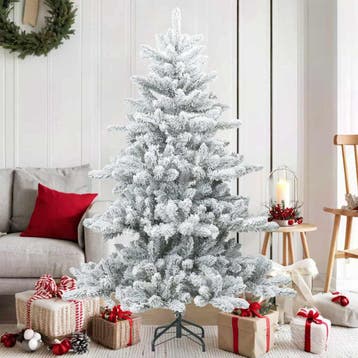 vidaXL Kunst Kerstboom met Geveerde Takken, Sneeuw Bedekt, Verzenden, Nieuw