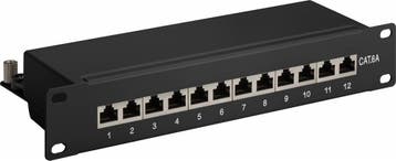 CAT 6a 10 inch patch panel 12 poorts, Computers en Software, Pc- en Netwerkkabels, Ophalen of Verzenden, Nieuw