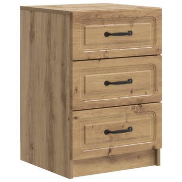 vidaXL Nachtkastje Artisanaal eiken 43 x 41 x 63,5 cm, Minder dan 45 cm, Verzenden, Nieuw, 55 tot 70 cm