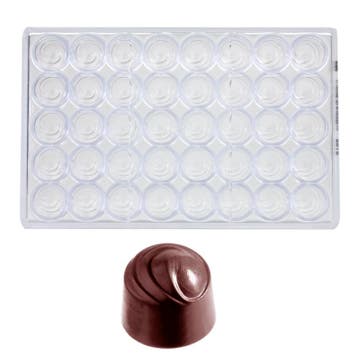 Bonbonvorm Chocolate World Rond Swirl (40x) Ø28 mm, Verzenden, Nieuw