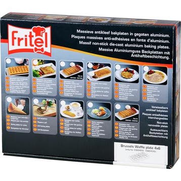 Fritel Wafelplaten Brussels/Luikse wafels 2 keer 4x6, Verzenden, Nieuw
