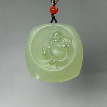 serpentine groep Boeddha-hanger - Hoogte: 44 mm - Breedte: