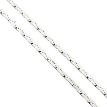 Witgouden ketting met vaste hanger; Saffier, Gebruikt, Ophalen of Verzenden, Met edelsteen, Goud