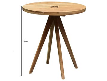 Cairo dining tuintafel 70 cm rond teakhout, Tuin en Terras, Tuintafels, Ophalen of Verzenden, Nieuw, Teakhout