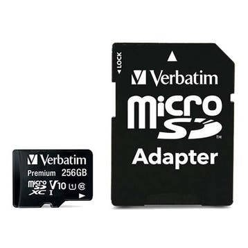 Micro SDXC kaart met adapter | Verbatim | 256 GB, Verzenden, Nieuw, Verbatim