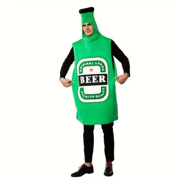 Bierfles Kostuum Volwassenen – Groen Party - Maat M, Ophalen of Verzenden, Nieuw, Maat 48/50 (M)