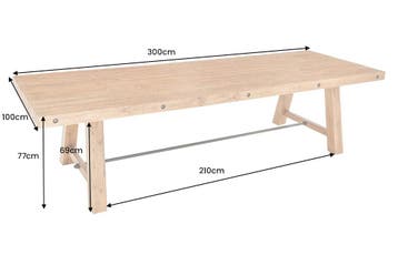 Massieve eettafel FINCA 300cm vintage bruin gerecycled, Ophalen of Verzenden, Nieuw