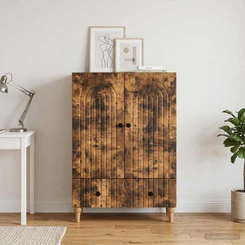 vidaXL Dressoir Gerookt eiken 66 x 34,5 x 95 cm Bewerkt hout, Verzenden, Nieuw, Overige houtsoorten, Minder dan 50 cm