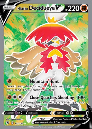 Hisuian Decidueye V 173/189 Astral Radiance, Ophalen of Verzenden, Nieuw, Losse kaart, Foil