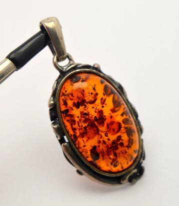 Barnsteen - 925 zilver - natuurlijk Baltisch amber ovalen
