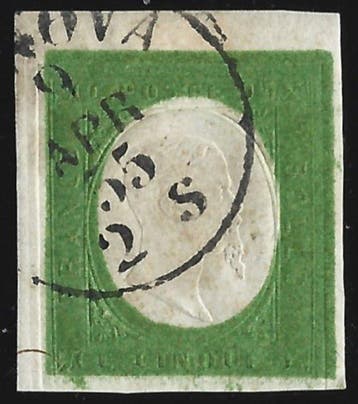 Italiaanse oude staten - Sardinië 1854 - 5c derde emissie -, Gestempeld