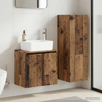 vidaXL Badkamermeubelset 2 st Oud hout 33 x 34,5 x 100 cm, Verzenden, Nieuw