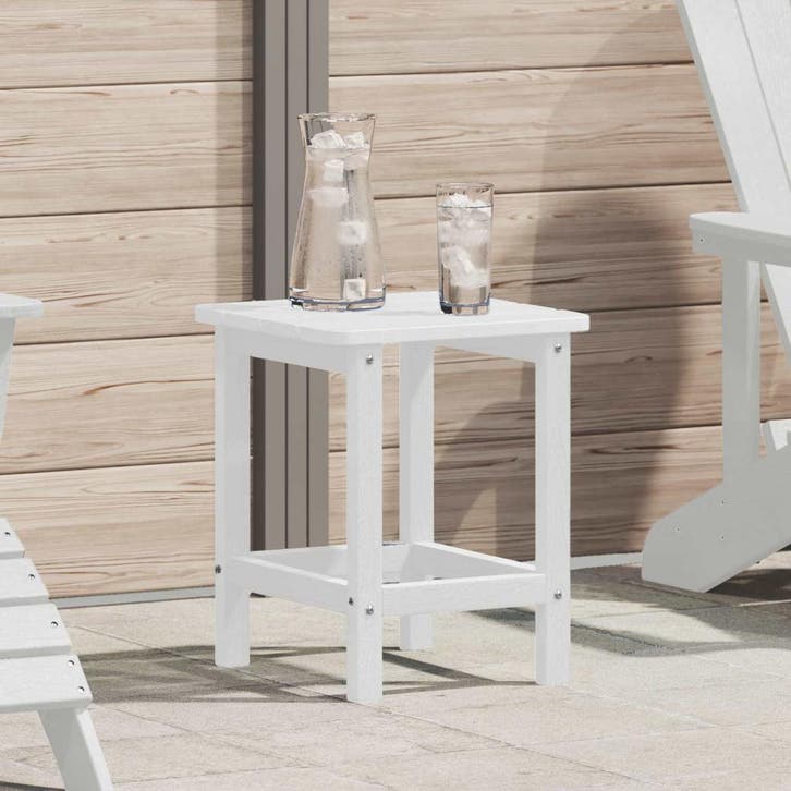 vidaXL Bijzettafel Wit 38 x 38 x 46 cm Polyetheen, Tuin en Terras, Tuintafels, Nieuw, Verzenden