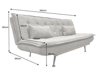 Slaapbank JAZZ 195 cm 3-zits microvezel taupe - 47526, Ophalen of Verzenden, Nieuw