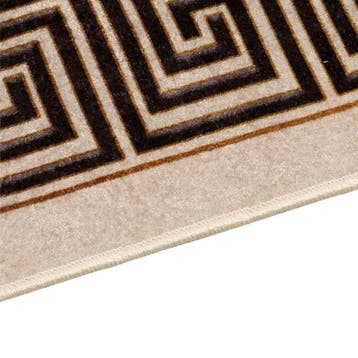 vidaXL Vloerkleedloper MARSA Beige en zwart 80 x 350 cm, Verzenden, Nieuw, Zwart