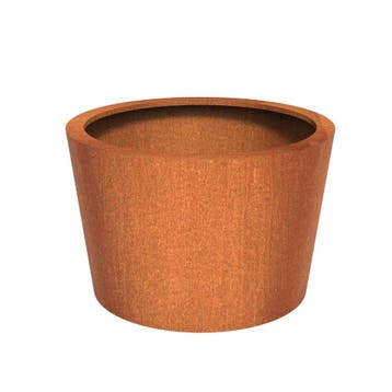 Cortenstaal plantenbak taps Ø120x80cm - Met bodem, Tuin en Terras, Bloembakken en Plantenbakken, 100 cm of meer, Rond, Nieuw, Metaal