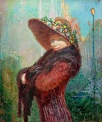 Rinat Animaev (geb. 1955) - Dame met hoed - Art Deco-stijl