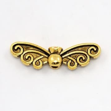 10 x Antiek gouden vlinder vleugel 6 x 22 x 4mm oogje: 1m..., Ophalen of Verzenden, Nieuw, Kraal