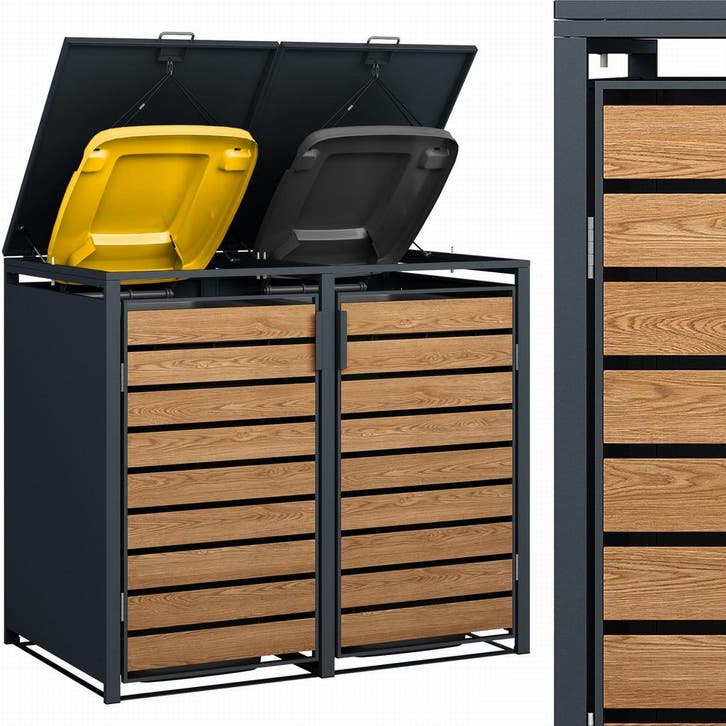 Moderne Containerbak Ombouw | Antraciet | 132cm | Laatste..., Tuin en Terras, Bergingen en Tuinkasten, Nieuw, Hout, Containerberging