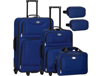 Trolley Reiskofferset / Kofferset Athen - 5-delig - Blauw, Verzenden, Nieuw