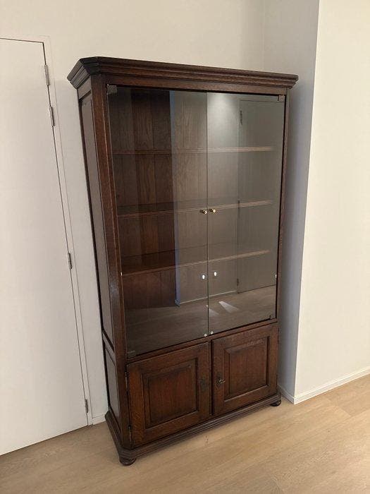 Kast - Eik, Glas, Antiek en Kunst, Curiosa en Brocante