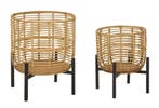 ROTAN VAASHOUDER SET 2 STUKS CM Ø 41X47-33X39, Huis en Inrichting, Ophalen of Verzenden, Nieuw