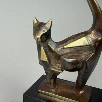 Robert Dyrcz - The CAT - bronze, Antiek en Kunst