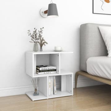vidaXL Nachtkastje 50x30x51,5 cm bewerkt hout wit, Minder dan 45 cm, Verzenden, Nieuw, Minder dan 55 cm