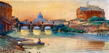 Julius Zielke (1826-1907), Kring van - Roma Castel