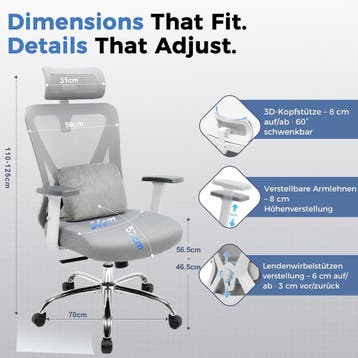 Ergonomische Bureaustoel -  Office Chair - Gamestoel - Volwa, Verzenden, Zo goed als nieuw
