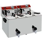 Elektrische Friteuse 2x10 Liter met kraan 9 kW HorecaTraders, Verzenden, Nieuw in verpakking