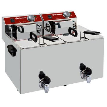 Elektrische Friteuse 2x10 Liter met kraan 9 kW HorecaTraders, Verzenden, Nieuw in verpakking