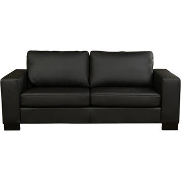 Leren bank Enjoy - 2,5 zits - Toledo Nero (zwart) - Poten, Huis en Inrichting, Nieuw, Ophalen of Verzenden, Rechte bank, Modern