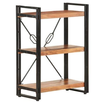 Massief Acacia Boekenkast | Tweedekansje | OP=OP, Met plank(en), Zo goed als nieuw, Minder dan 100 cm, Metaal