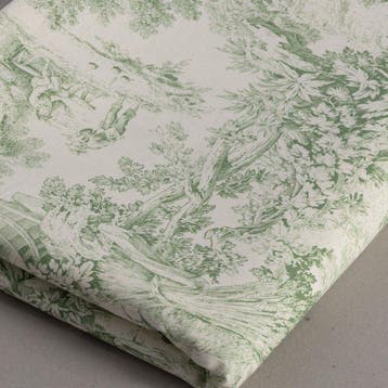 AA001 - Splendido Toile de Jouy Verde - Meubelstof - 255 cm