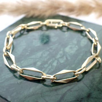 Gouden closed forever schakelarmband, Ophalen of Verzenden, Gebruikt, Goud, Goud