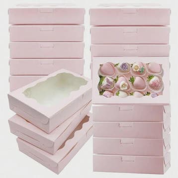 Set van 10/20 Kraft Papieren Doosjes met Venster voor Gebak,, Verzenden, Nieuw