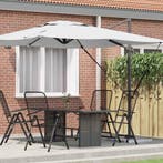 vidaXL Roma Parasol Beige 286 x 284 x 265 cm Aluminium en, Tuin en Terras, Verzenden, Nieuw, 2 tot 3 meter