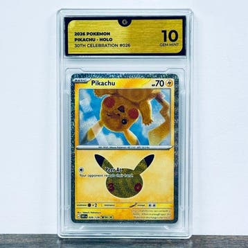 Pokémon Graded card - Pikachu 026 - 30th Anniversary –, Nieuw