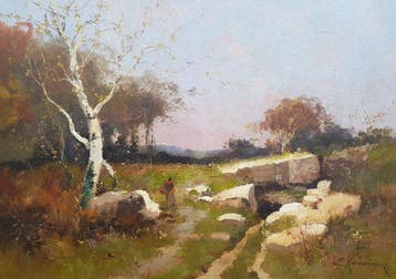 Eugène Galien-Laloue (1854-1941) - La cueilleuse de