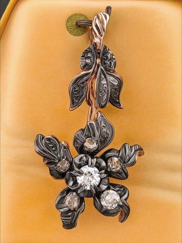 Zonder minimumprijs - Hanger - 9 kt. Roségoud, Zilver, Sieraden, Tassen en Uiterlijk, Antieke sieraden
