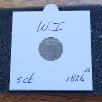 Nederland. Willem I. 5 cent 1826 Brussel (Zonder
