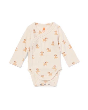 HEMA Baby meegroeiromper rib honden grijs, Verzenden, Nieuw