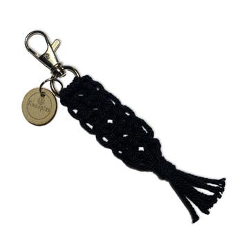Sleutelhanger Cookie Zwart - Katoen - Macramé -, Ophalen of Verzenden, Nieuw, Overige typen