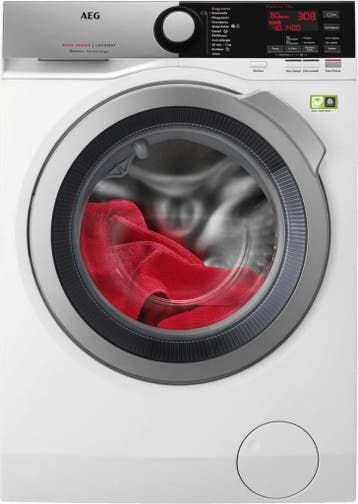 AEG L8FE74485 - Wasmachine - 8 kg - 1400 tpm - Energieklasse, Ophalen of Verzenden, Zo goed als nieuw, Voorlader, 85 tot 90 cm