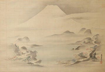 Hanging Scroll (Kakejiku) - Mt. Fuji Landscape - Onbekende